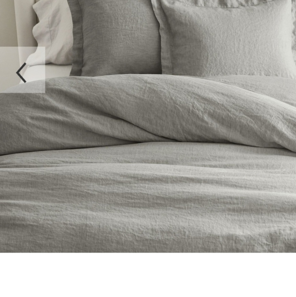 Pottery Barn Gray 100% Linen Duvet Cover